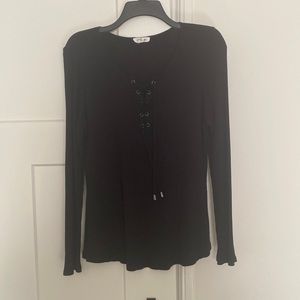 Lightly worn Henley tie up shirt